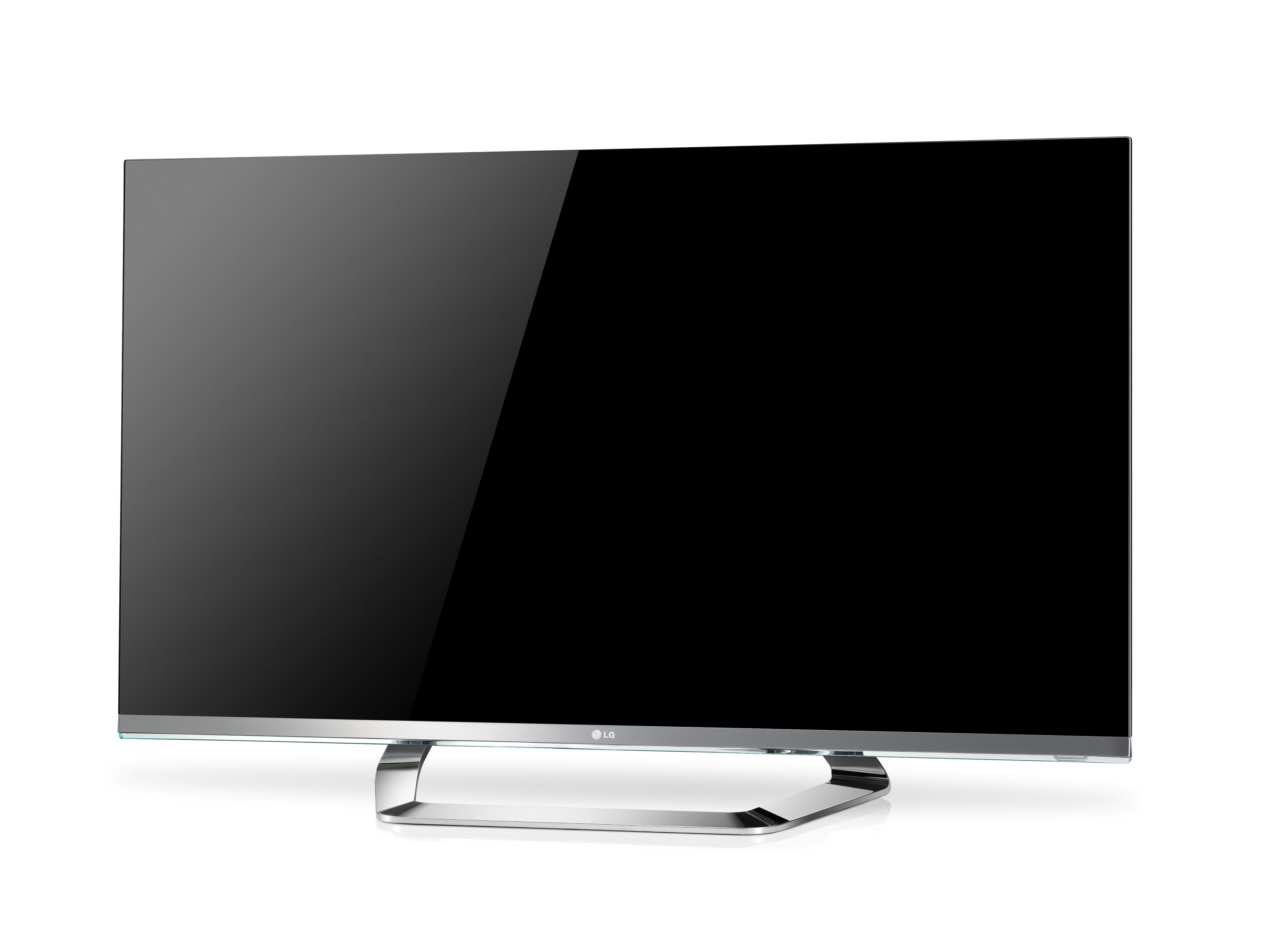 Front view of the LG CINEMA 3D Smart TV with new CINEMA SCREEN Design model LM8600