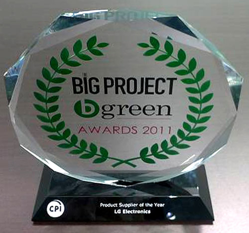 The Best Product Supplier of the Year award presented at the 2011 Big Project and Green Awards