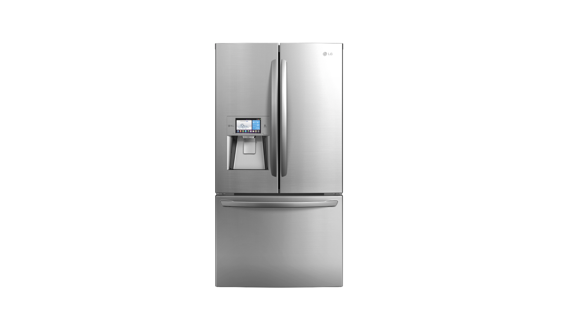 Front view of LG’s large-capacity French-door refrigerator
