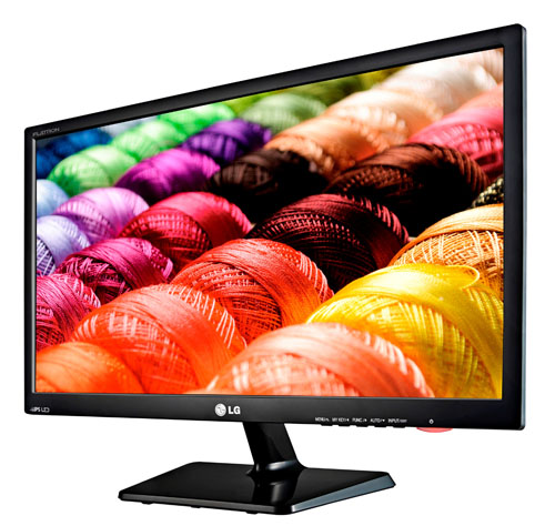 LG’s new IPS monitor, IPS4, displaying colorful yarns.
