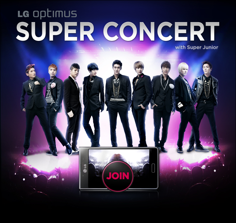 Invitation image to the Super Concert with 9 members of Super Junior posing