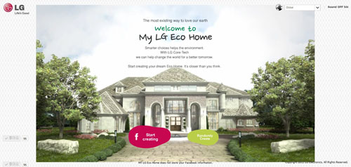 Main page of LG’s Facebook campaign ‘My Eco Home’.