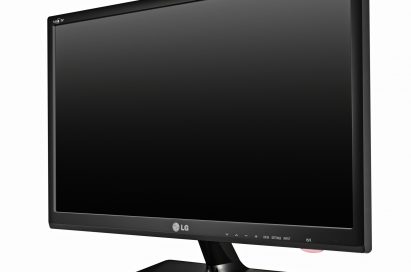 A right-side view of LG’s premium personal TV model DM2752