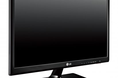 A left-side view of LG’s premium personal TV model DM2752