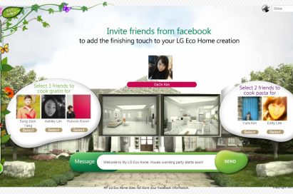 The ‘Inviting Friends to my Eco Home’ section of LG’s Facebook campaign, ‘My Eco Home’