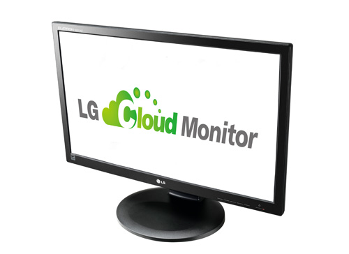 A right-side view of LG cloud monitor P Series model N2311AZ.