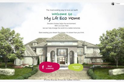 The main page of the official website for LG's My Eco Home campaign