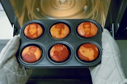An interactive section of LG's My Eco Home website which overlays the portraits of visitors on the cookies that are being brought into LG's ultra wave.