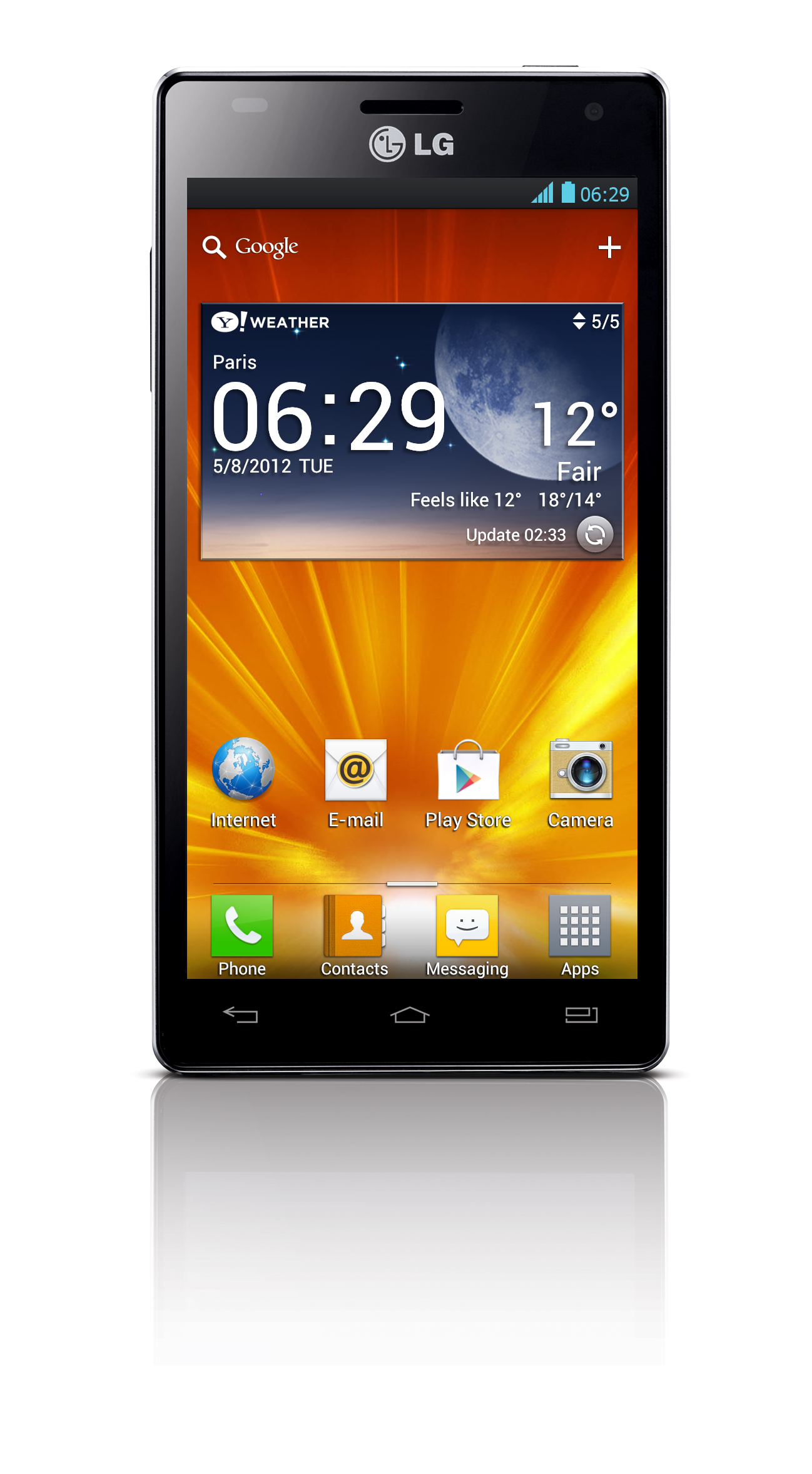 Front view of LG Optimus 4X HD