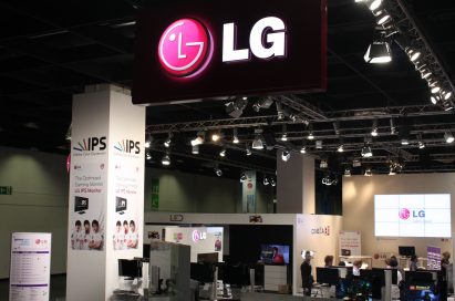 A high view of LG’s booth and its many IPS monitors at GAMESCOM 2012