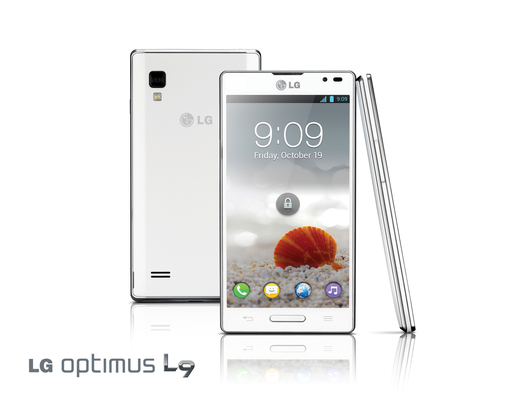 Rear, front and side views of LG Optimus L9