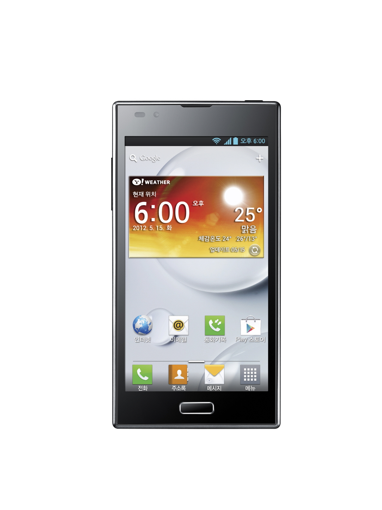 Front view of LG Optimus LTE II