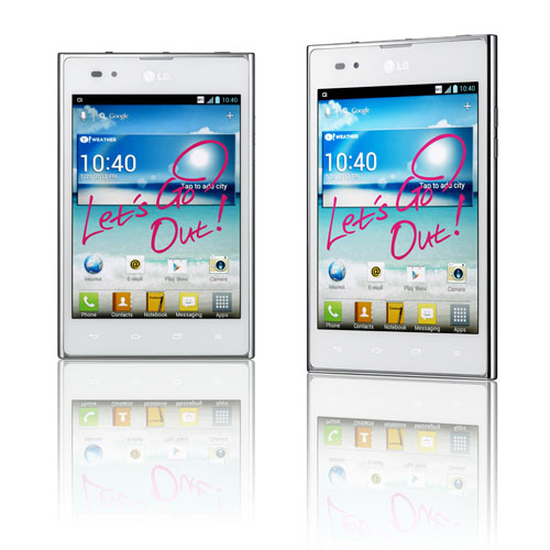 Front and 15-degree views of LG Optimus Vu:
