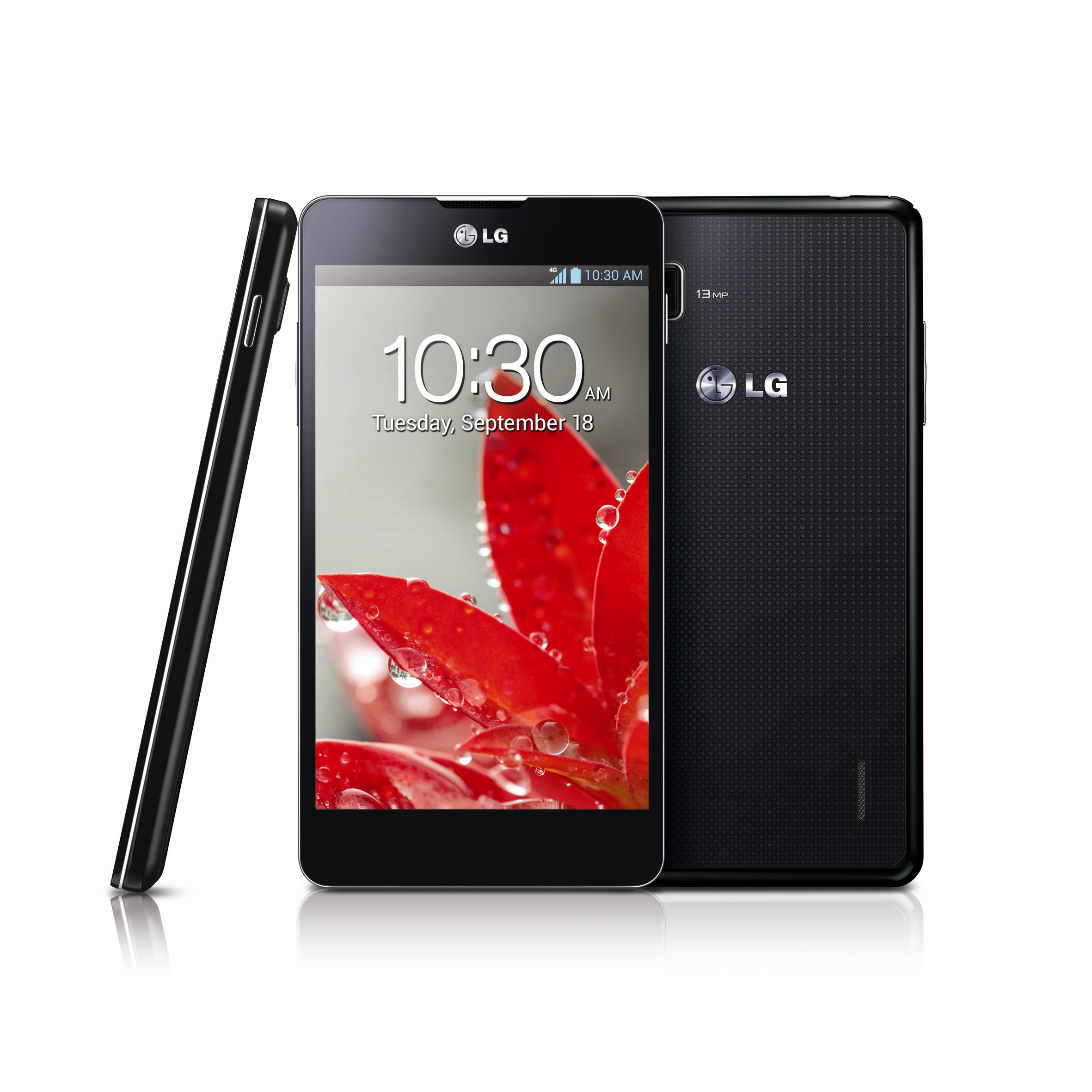 Side, Front and rear views of LG Optimus G