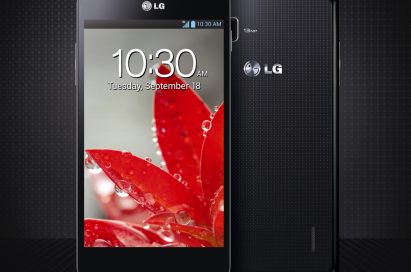 Front and rear views of LG Optimus G