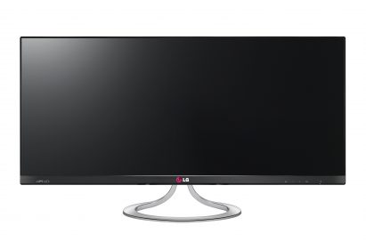 A front view of LG UltraWide monitor model EA93