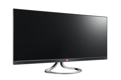 A left-side view of LG UltraWide monitor model EA93