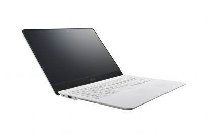 The LG Ultrabook model Z360 with its display open