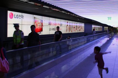 LG’s digital signage at the International airport