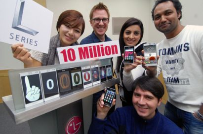 People celebrate Optimus L-Series smartphone sales exceeding 10 million units