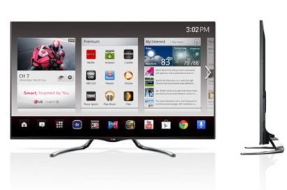 Front and side views of the LG smart TV models GA7900 and GA6400