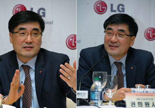 Havis Kwon, president and CEO of the LG Electronics Home Entertainment Company speaking at CES 2013.