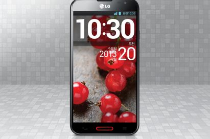 A front view of LG Optimus G Pro in black color.