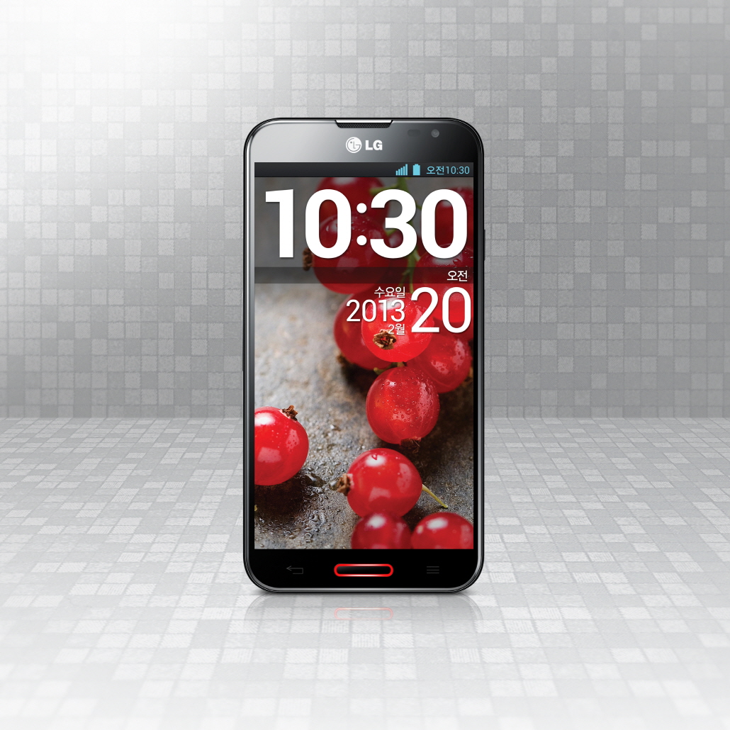 A front view of LG Optimus G Pro in black color.