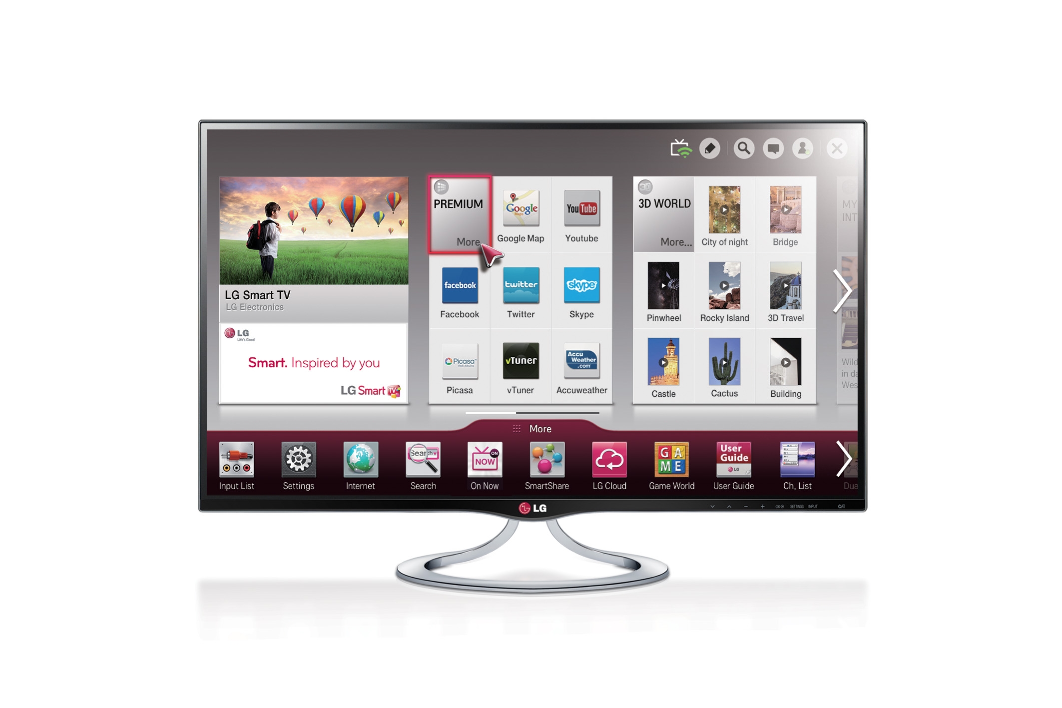 The LG 27-inch IPS Personal Smart TV model MT93 displaying the Smart Home platform on screen