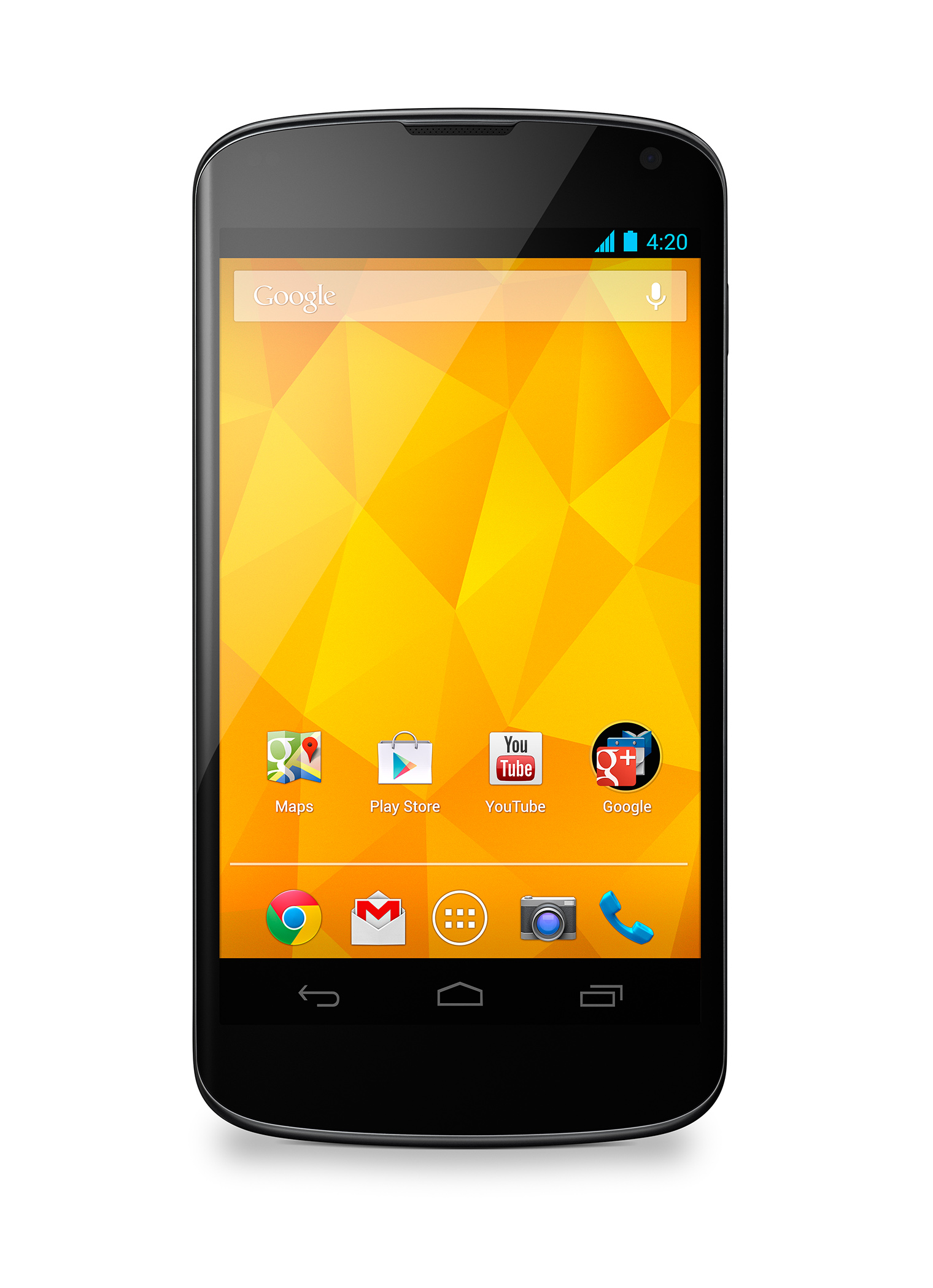 A front view of the Nexus 4 White
