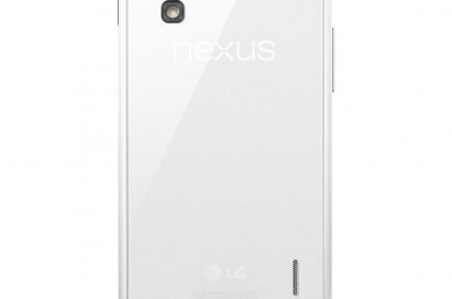 A rear view of the Nexus 4 White