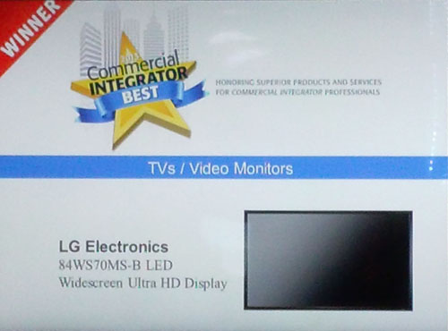A screenshot of InfoComm 2013 website showing LG’s 84-inch WS70MS-B Ultra HD LED Display at the bottom