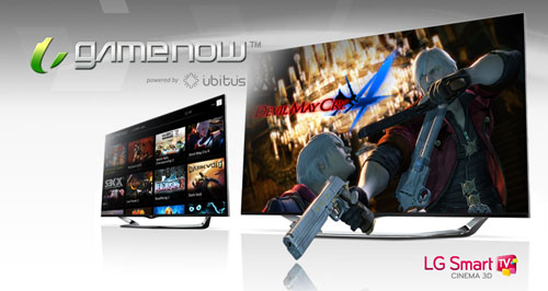 The GameNow™ cloud gaming service demonstrated on LG’s Smart TV.