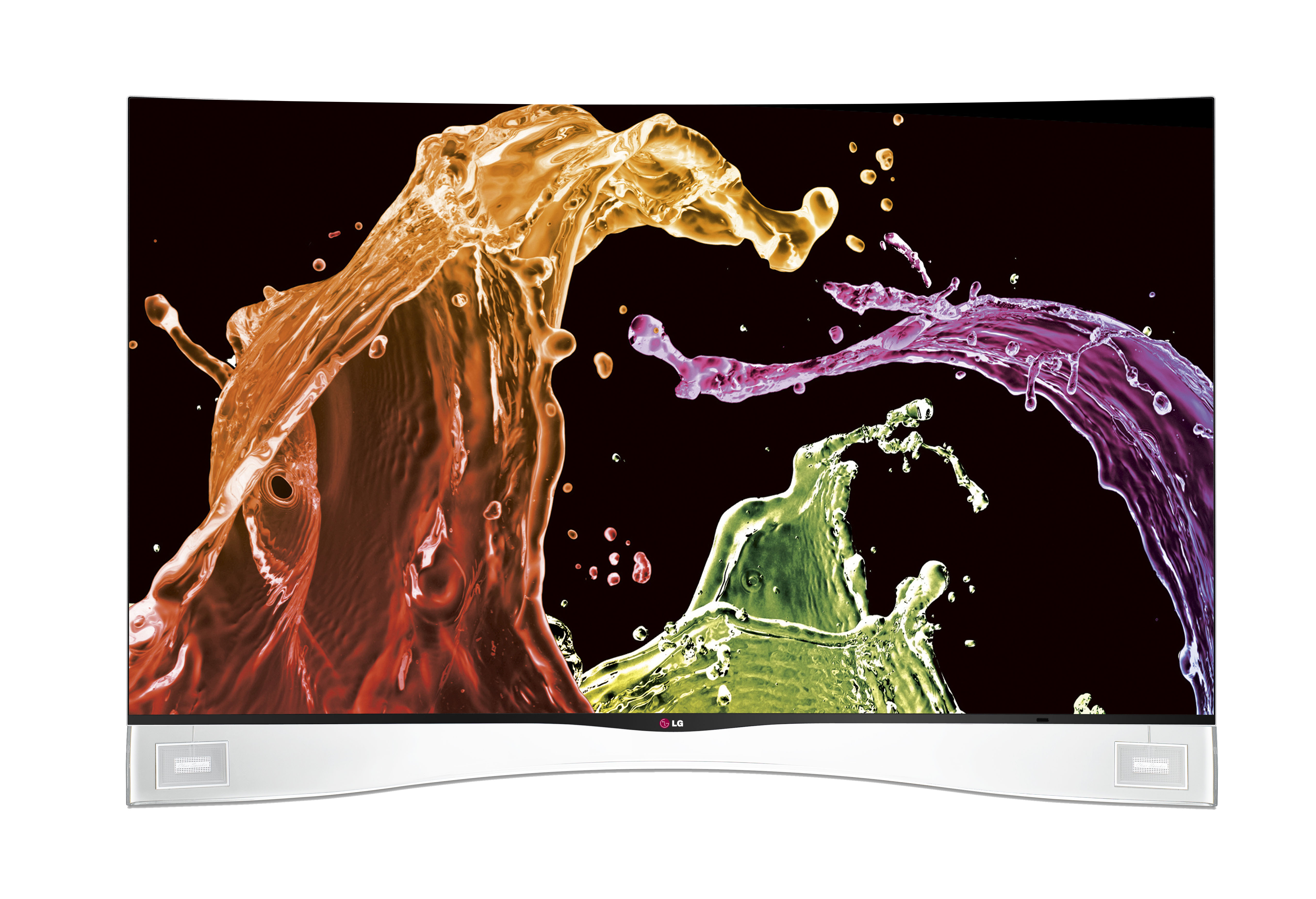 Front view of LG CURVED OLED TV