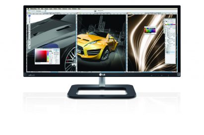 Front view of the LG IPS 21:9 UltraWide IPS monitor model 29EB73