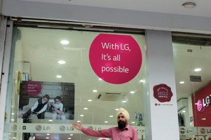LG’s new brand identity is shown at the LG store