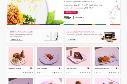 Screenshot of the LG website page kicking off Home Chef Championship 2013