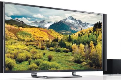 The LG ULTRA HD TV model 84LA9800 displaying a countryside scene on its display