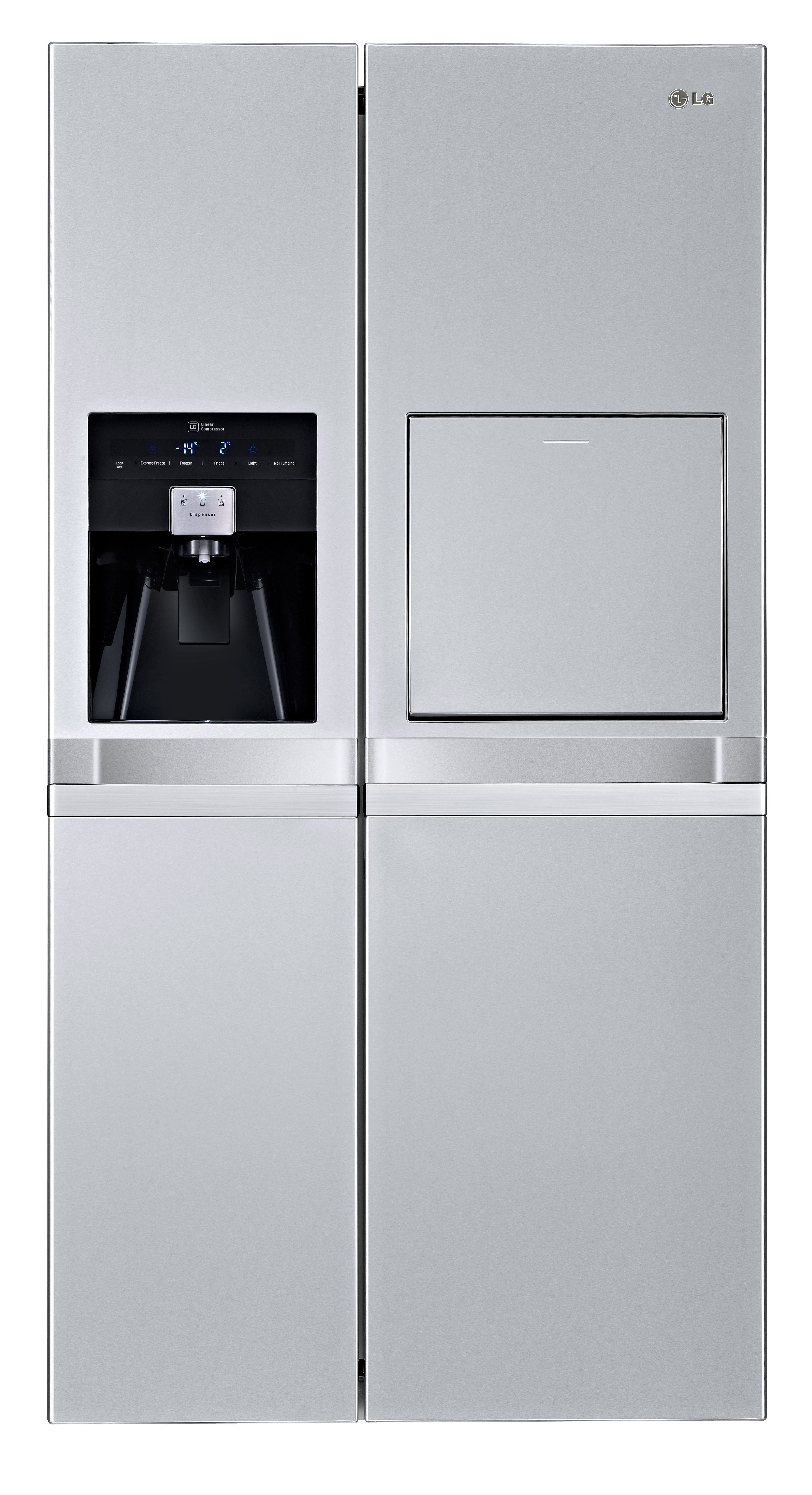 Another front view of the LG side-by-side refrigerator