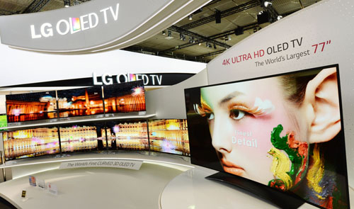 LG is showcasing the 77-inch ULTRA HD OLED TV at IFA 2013.