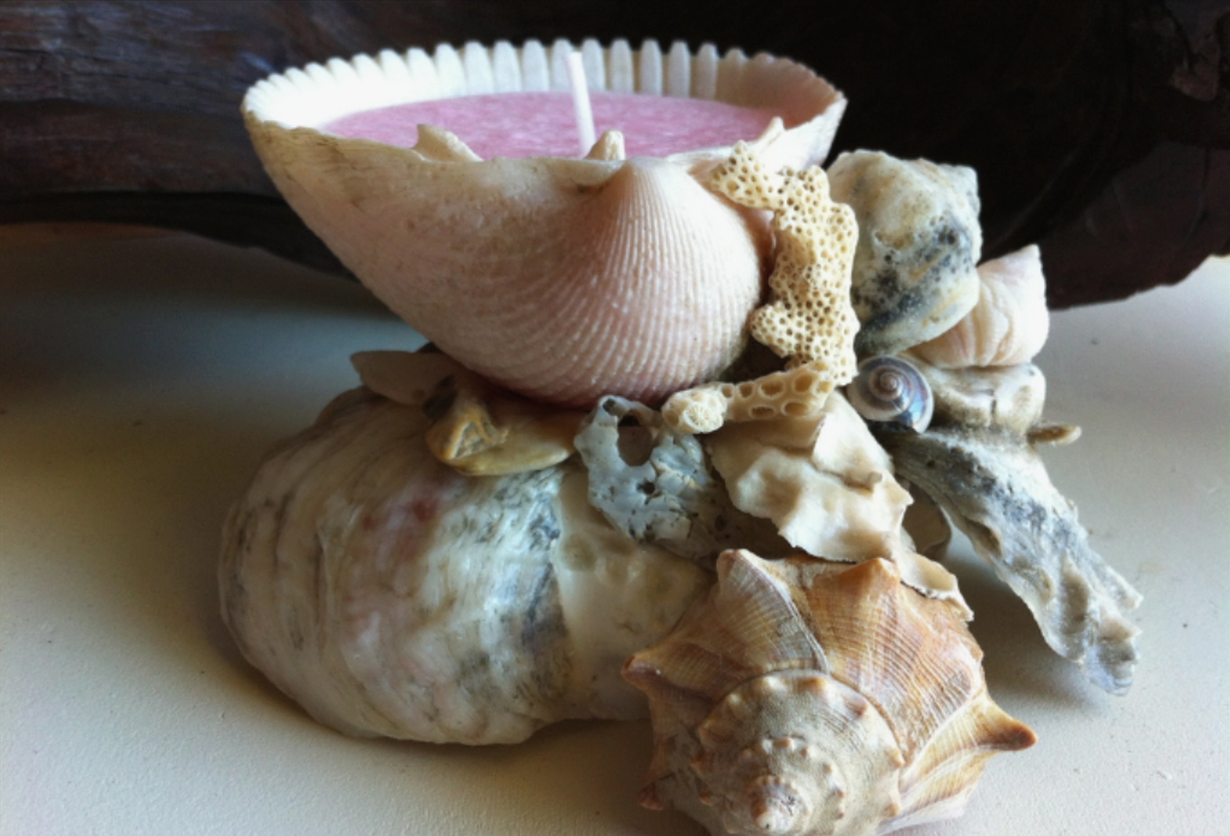 The candle-making process using seashells