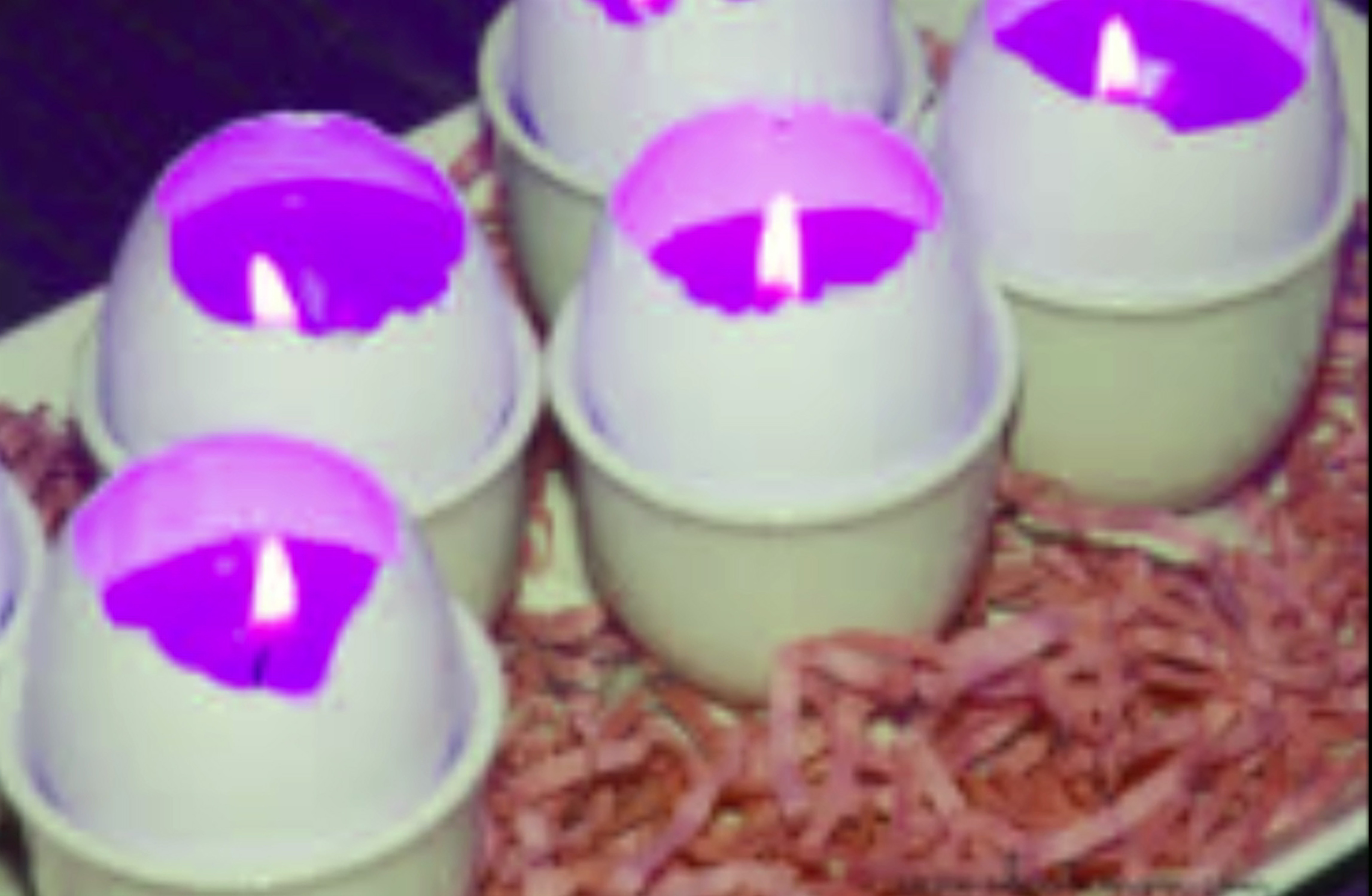 The result of making candles out of eggs to give as a gift.