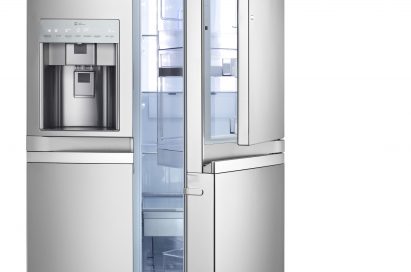 The LG French-Door refrigerator with Door-in-Door feature on the right and ice and water dispenser on the left