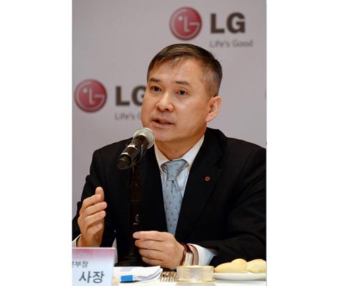 LG HE Company president and CEO, Hyun-hwoi Ha, announcing that LG Electronics Home Entertainment Company is changing the dynamics of the TV market.