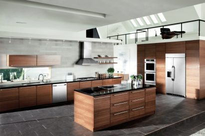 A kitchen featuring LG Studio line-ups including refrigerator, dishwasher, cooktop, wall oven, ranges and microwave oven