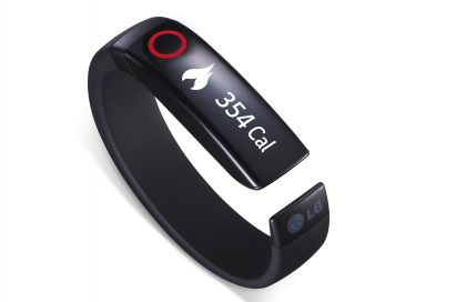 LG Lifeband Touch displaying biometrics on its OLED display