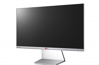 A right-side view of LG 24-inch HD IPS monitor model MP76