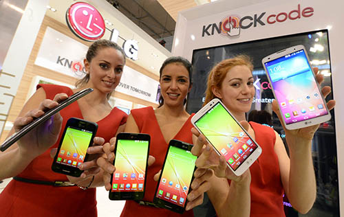 Models hold the LG G Pro 2, G2 mini and L Series III