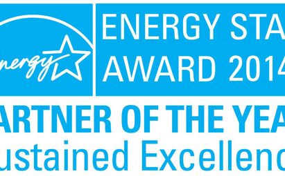 Logo of the U.S. Environmental Protection Agency’s (EPA) 2014 ENERGY STAR Partner of the Year–Sustained Excellence Award, which was awarded to LG.