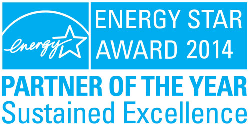 Logo of the U.S. Environmental Protection Agency’s (EPA) 2014 ENERGY STAR Partner of the Year–Sustained Excellence Award, which was awarded to LG.